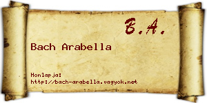 Bach Arabella névjegykártya